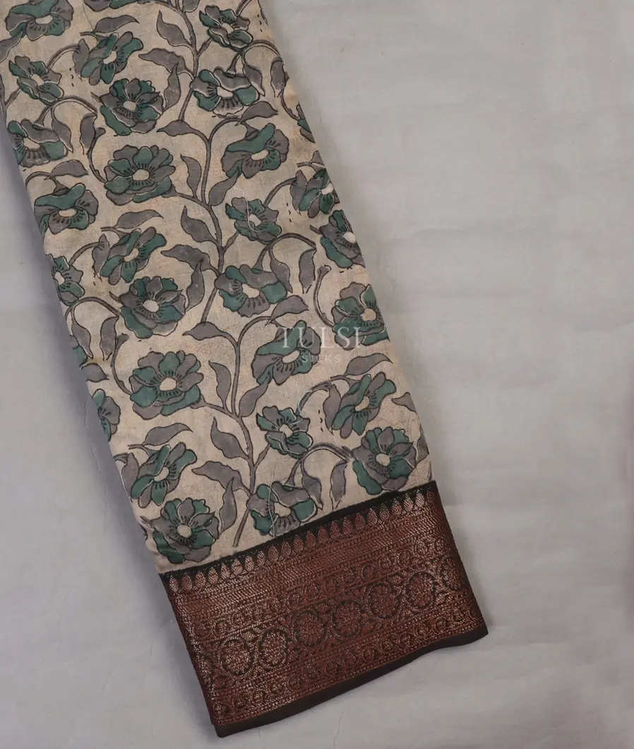 Beige Soft Printed Cotton Saree T643768-image