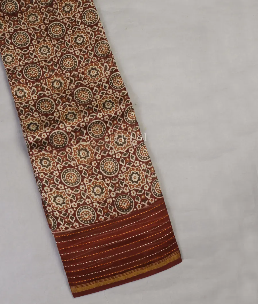 Brown Soft Printed Cotton Saree T559951-image