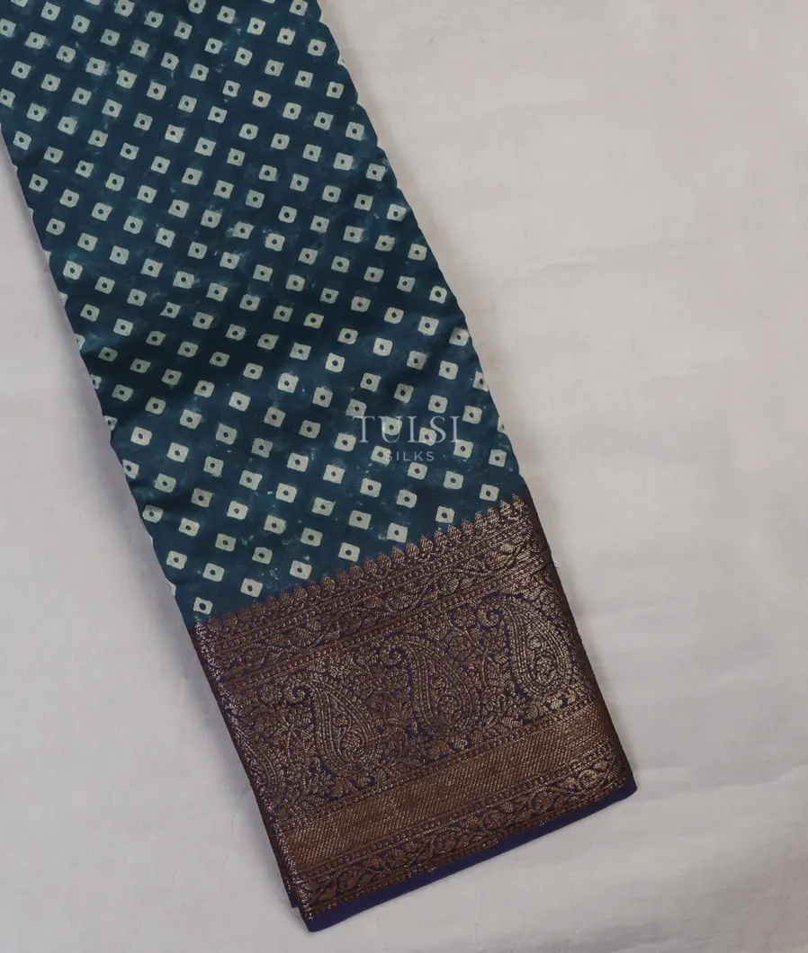 Blue Soft Printed Cotton Saree T631615-image