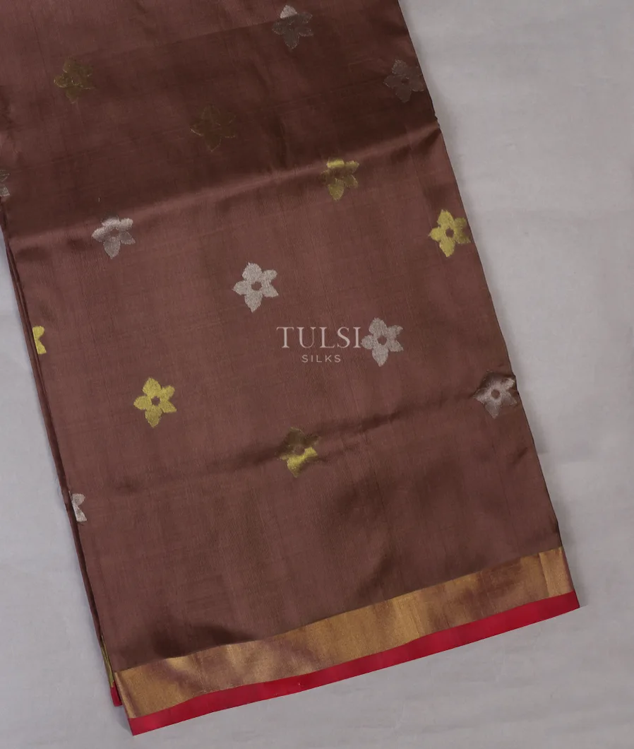 Purplish Brown Uppada Silk Saree T637489-image