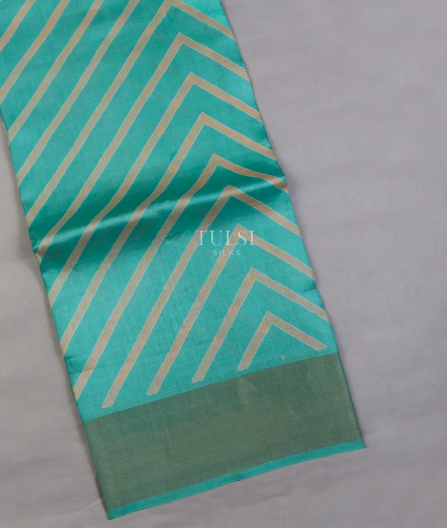 Light Blue Tussar Printed Saree T642014-image