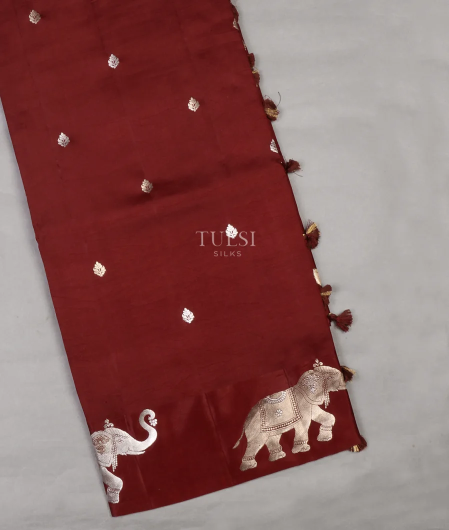 Maroon Banaras Silk Saree T643187-image
