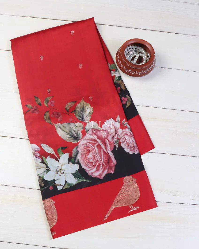Red Banaras Kathan Silk Saree T644427-image