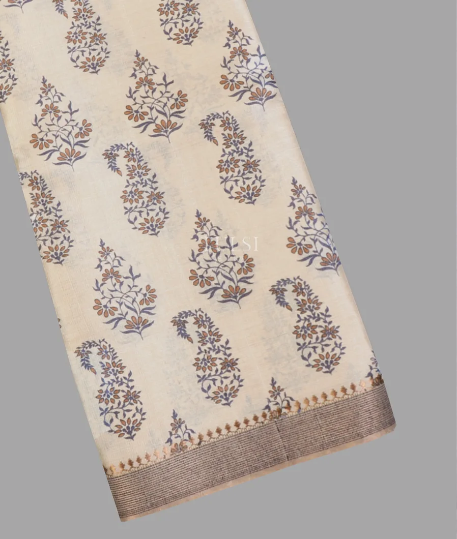 Beige Tussar Printed Saree T625731-image