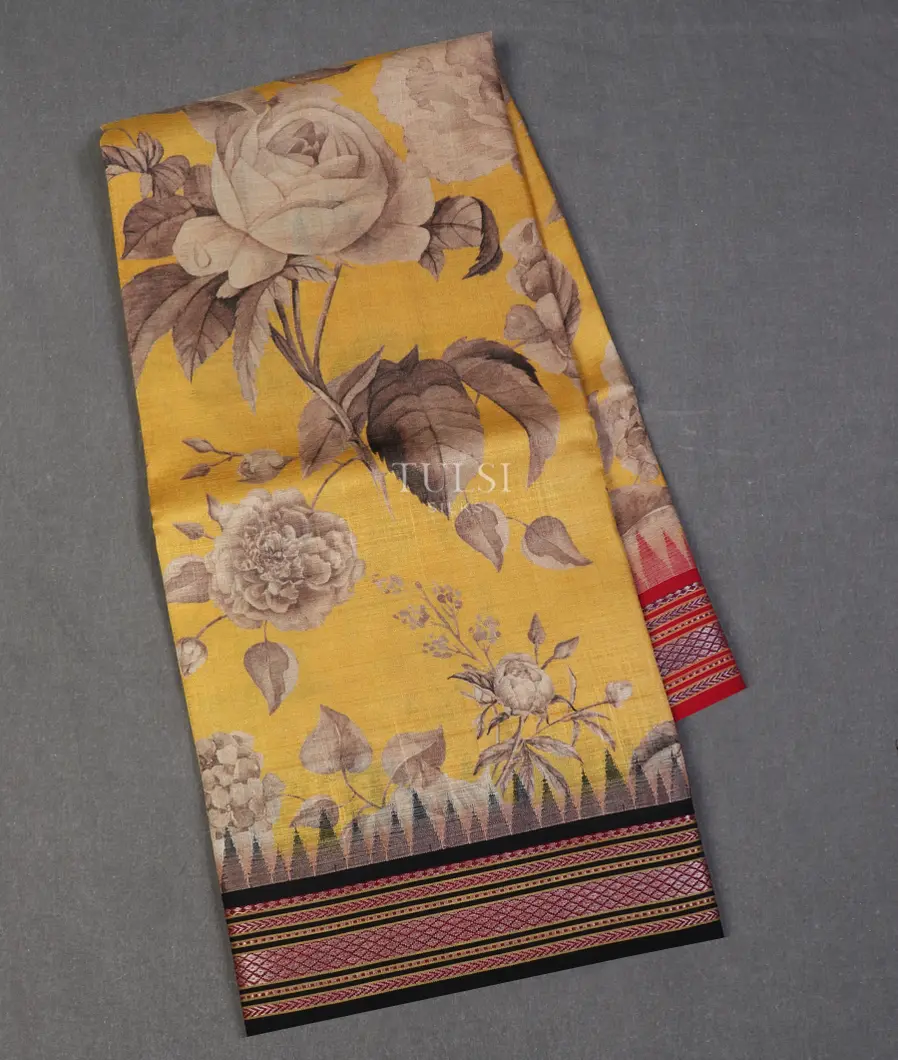 Yellow Vidarbha Tussar Saree T644680-image