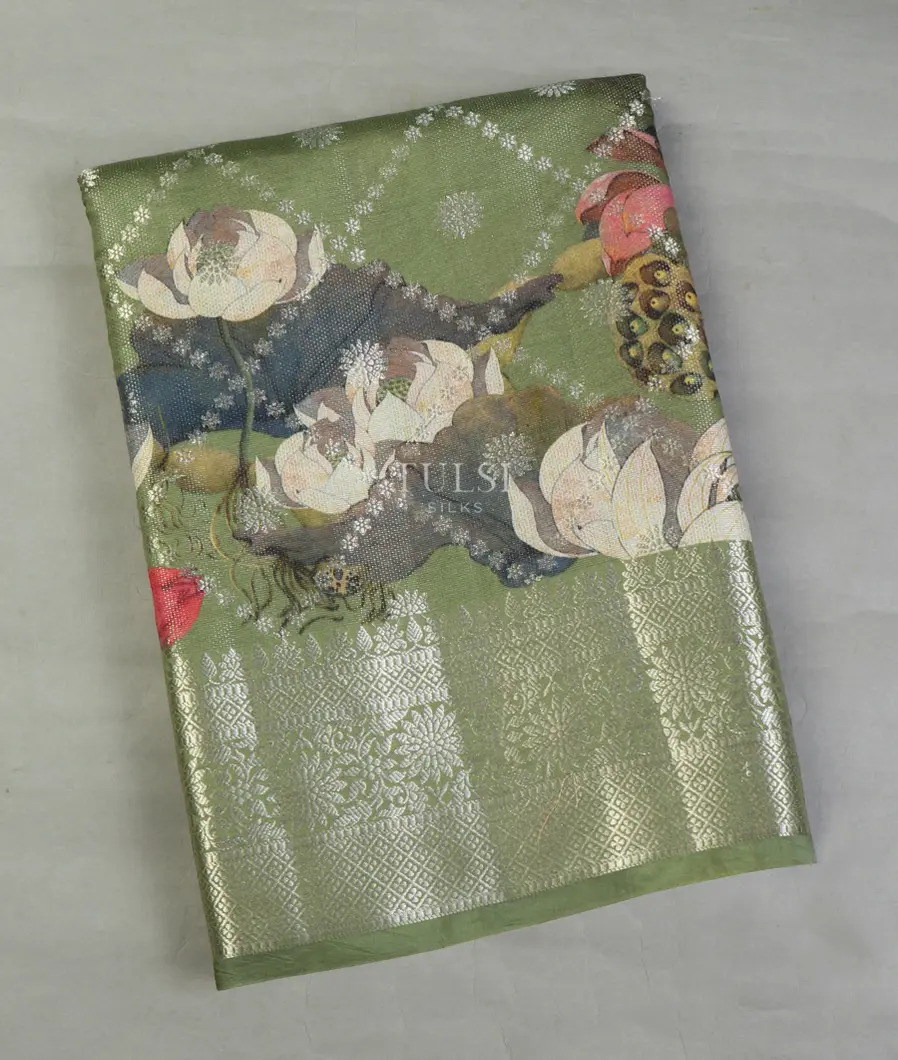 Green Chaniya Silk Saree T535862-image