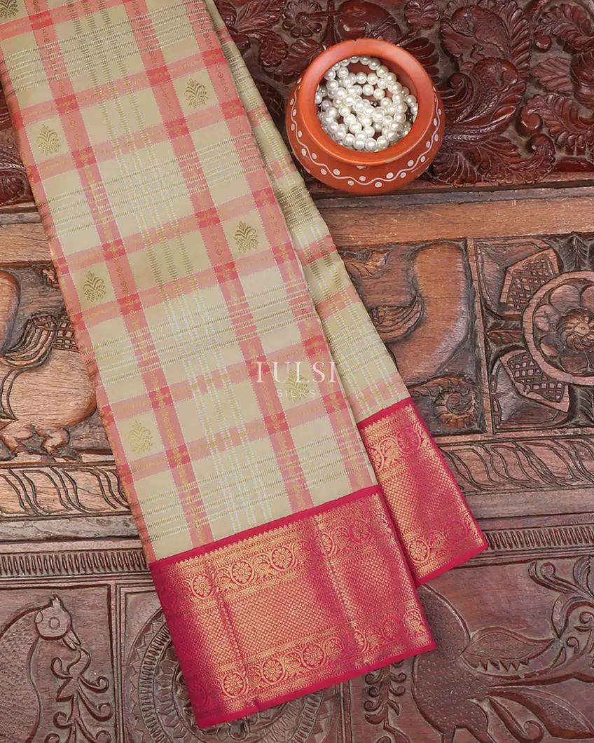 Beige Kanjivaram Silk Saree T637756-image