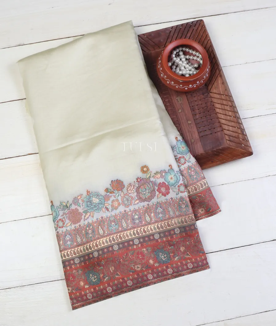 Off-White Kashmir Kani Silk Saree T645044-image