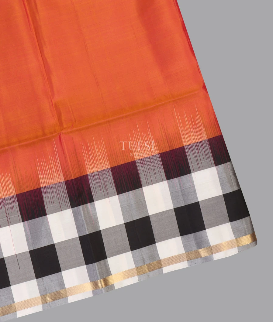 Orangish Pink Soft Silk Saree T558331-1-image