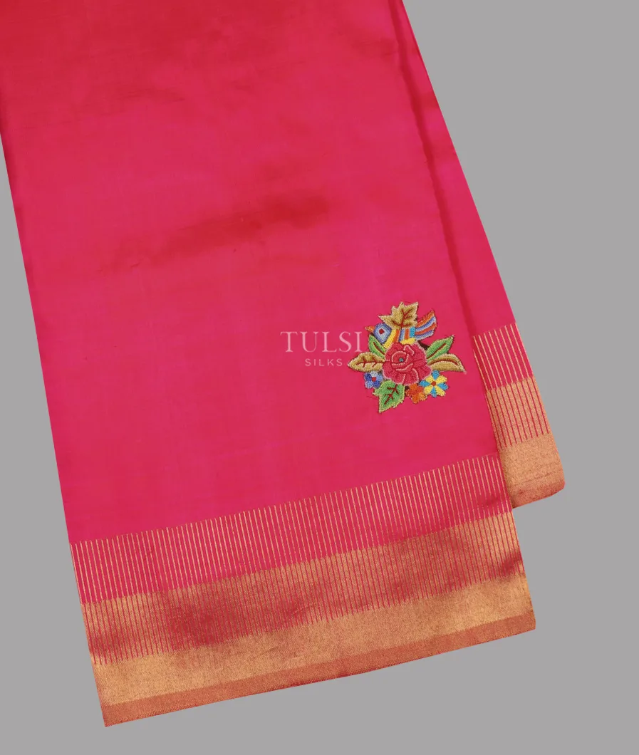 Pink kanjivaram Patchwork Embroidery Saree T620370-image