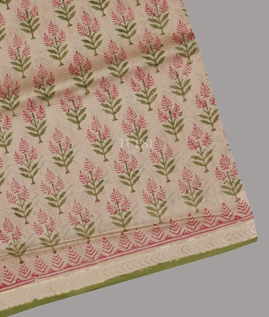 Beige Maheshwari Printed Cotton Saree T636891-image
