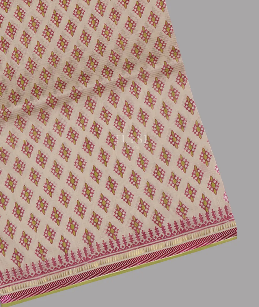 Beige Maheshwari Printed Cotton Saree T626273-image