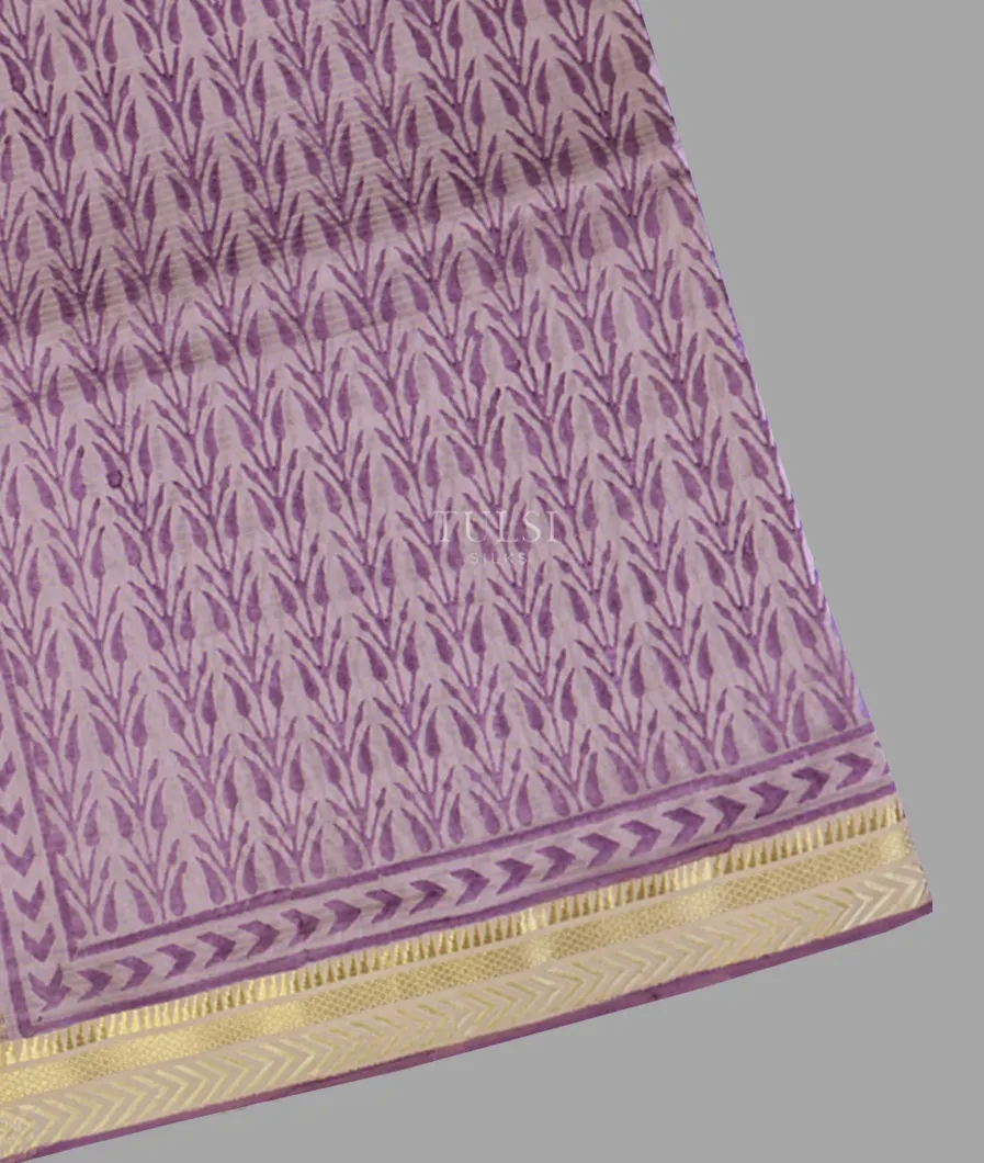 Lavender Maheshwari Printed Cotton Saree T636901-image