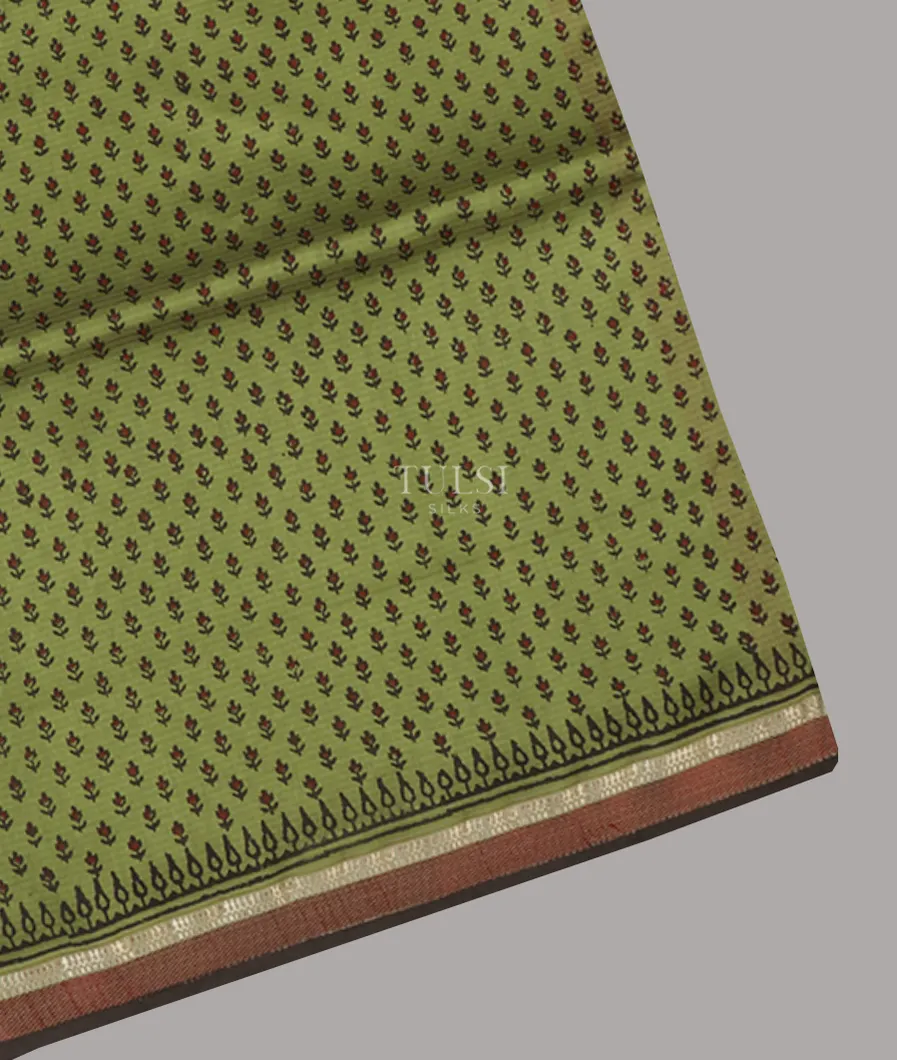Green Maheshwari Printed Cotton Saree T626276-image