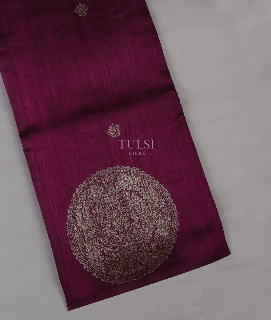 Purple Banaras Tussar Saree T643114-image