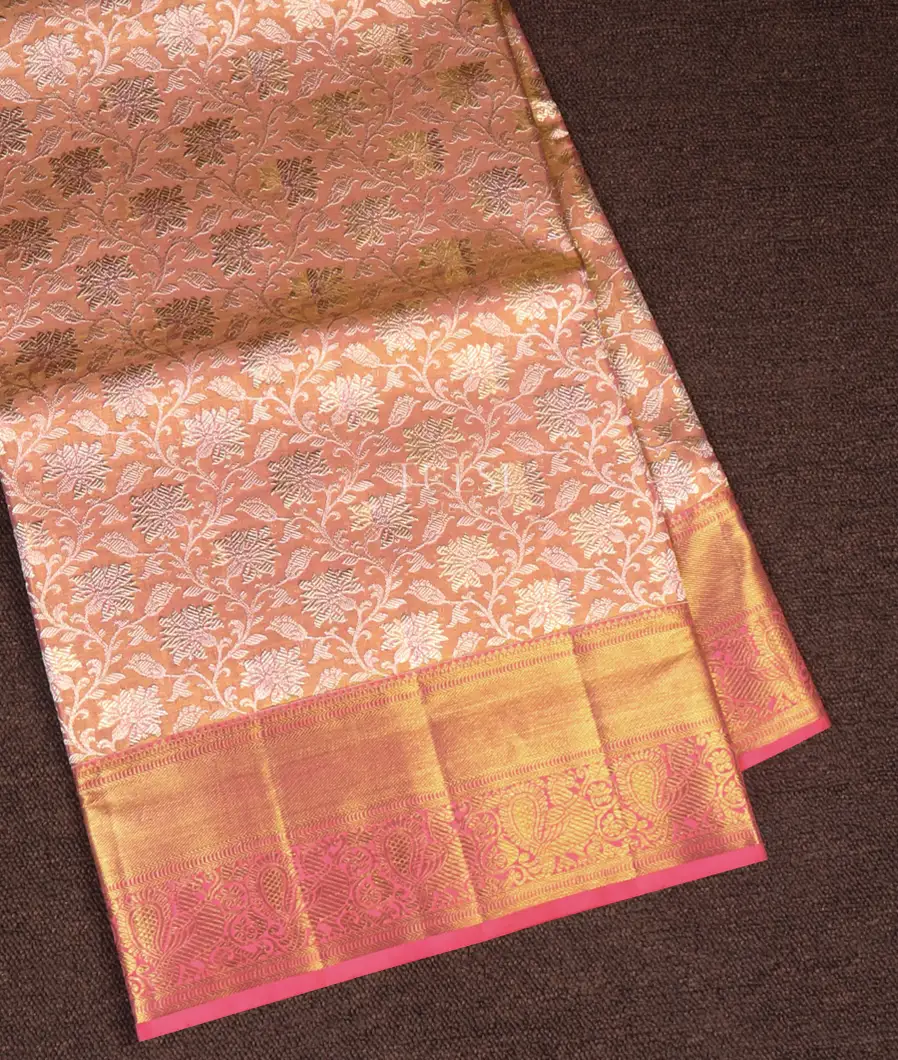 Rose Gold Tissue Kanjivaram Silk Saree T642295-image