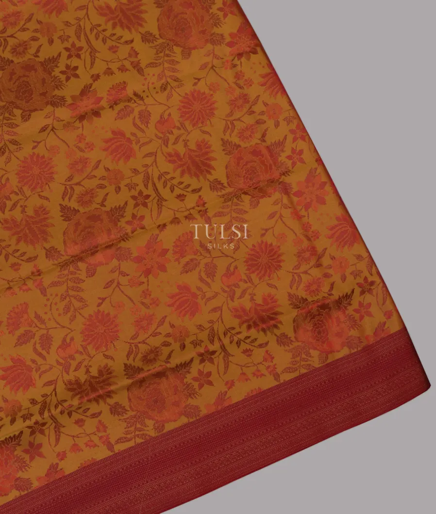 Mustard Yellow Soft Silk Saree T568345-image