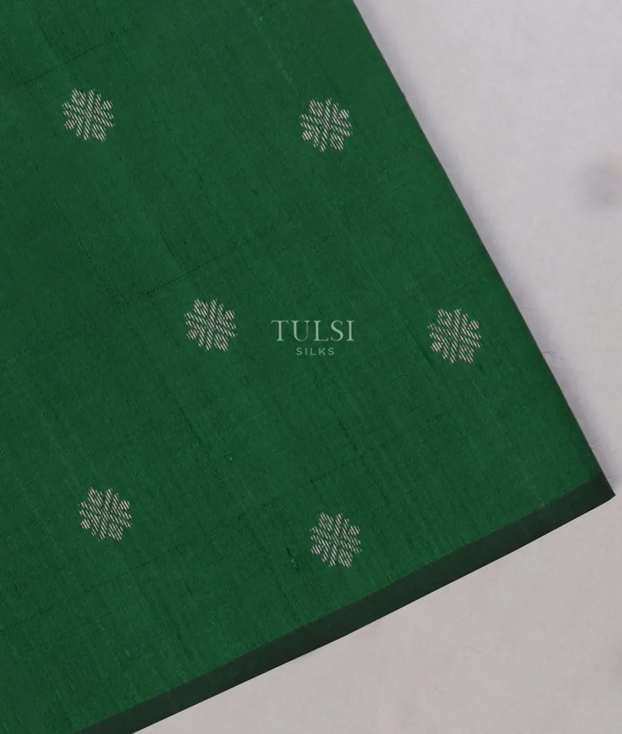 Green Woven Raw Silk Saree T645010-image