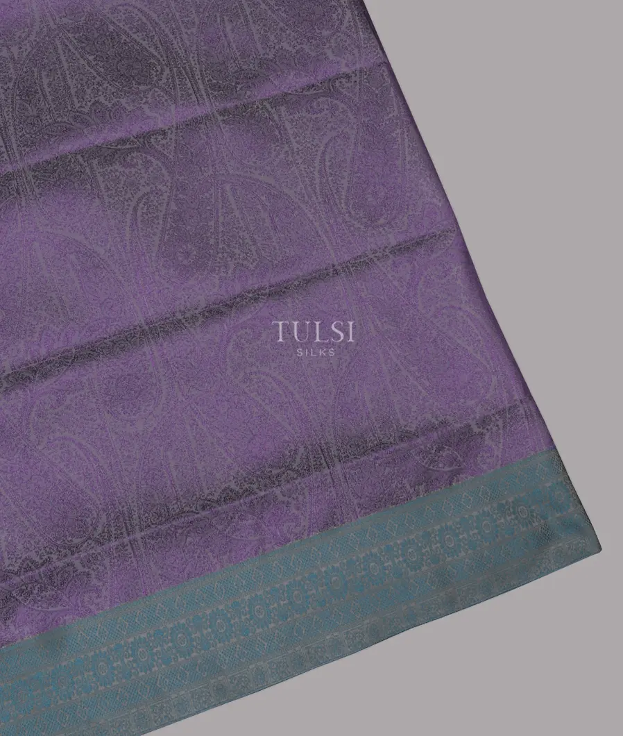 Grey and Purple Soft Silk Saree T568369-image