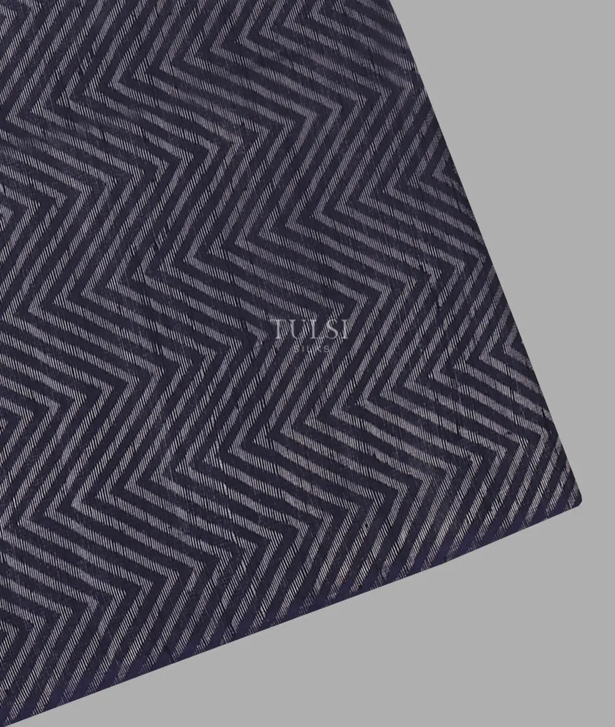 Midnight Blue Woven Raw Silk Saree T645013-image