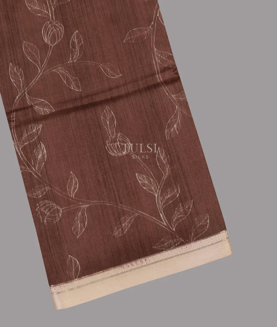 Brown Tussar Printed Saree T635143-image