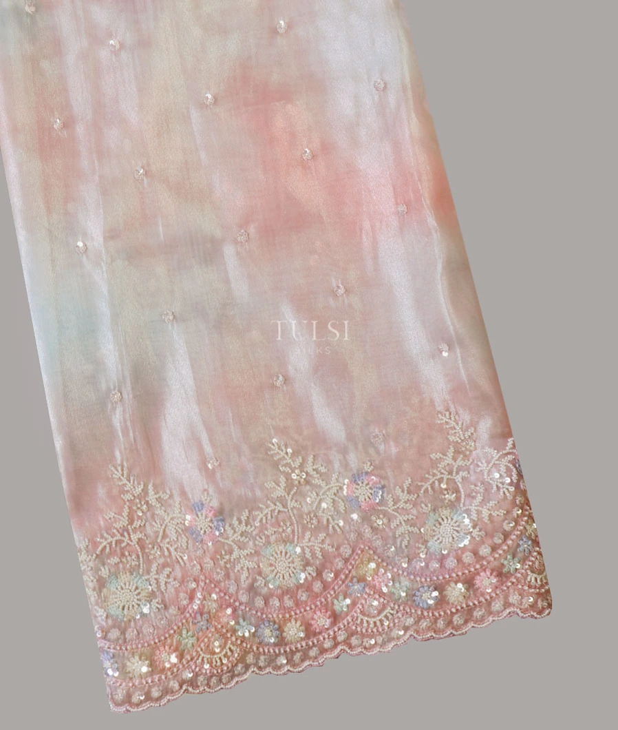 Multicolour Kora Tissue Organza Embroidery Saree T621877-image