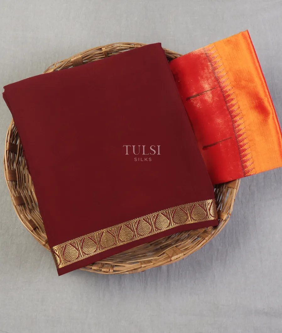 Brown Mysore Silk Saree T635960-image