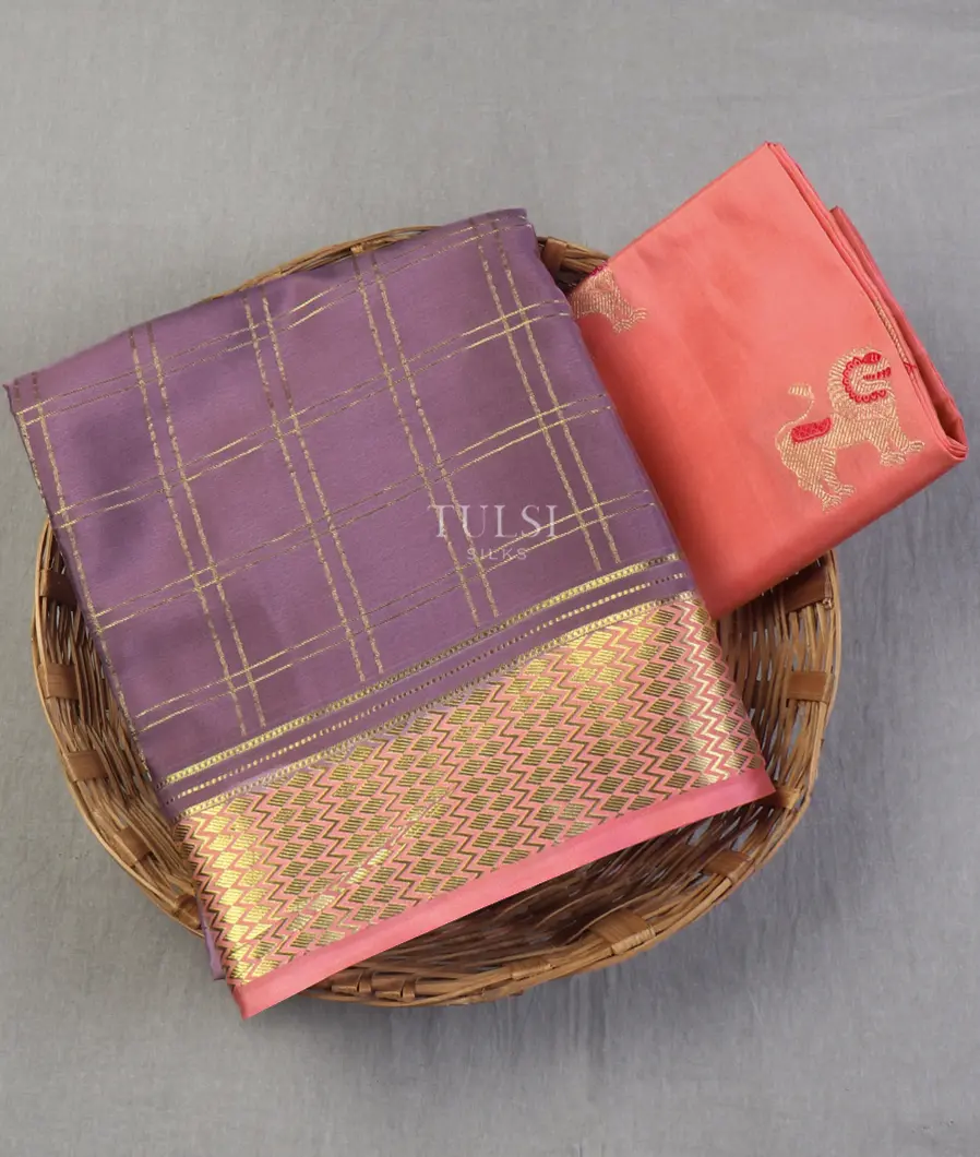 Lavender Mysore Silk Saree T644775-image