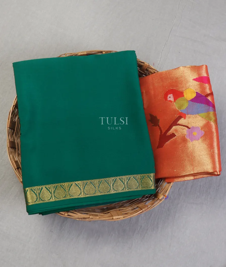 Teal Green Mysore Silk Saree T635959-image