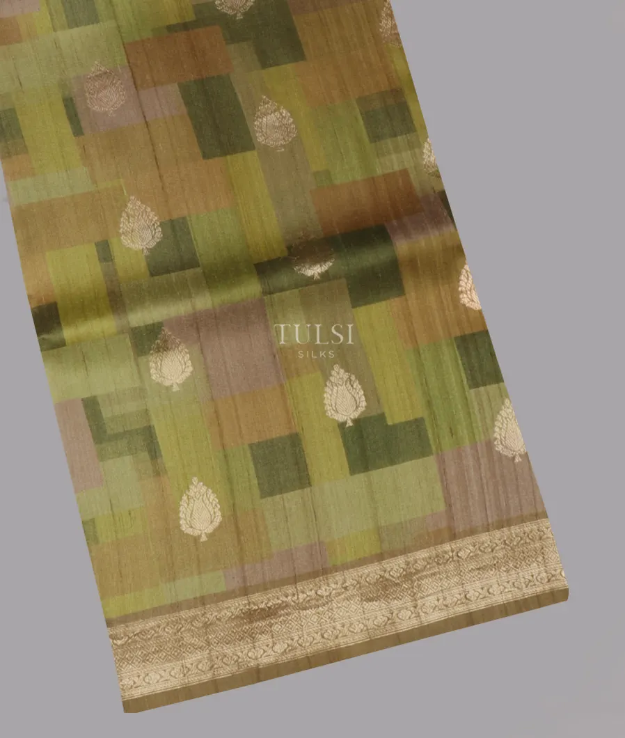 Multicolour Tussar Georgette Saree T563446-1-image