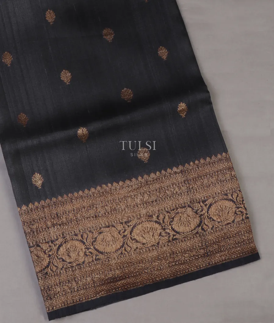 Elephant Grey Banaras Tussar Georgette Saree T639489-image