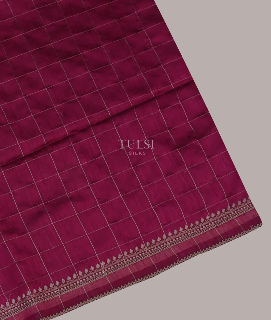 Pinkish Purple Tussar Embroidery Saree T645548-image