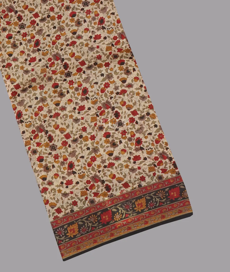 Beige Printed Silk Saree T550438-image