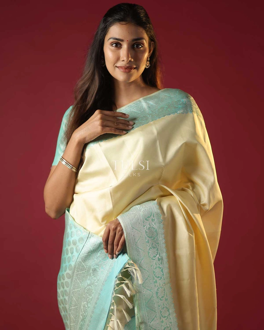Cream Kanjivaram Silk Saree T638898-image