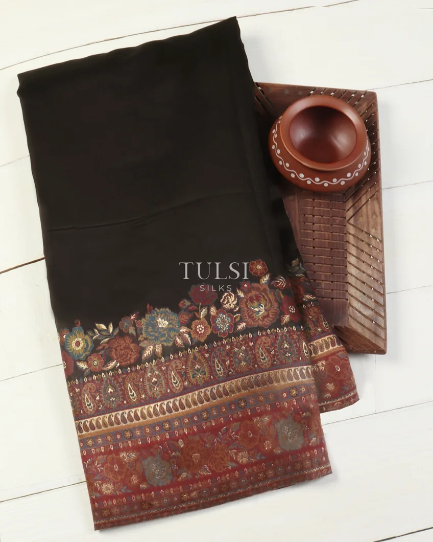 Black Kashmir Kani Silk Saree T506335-image