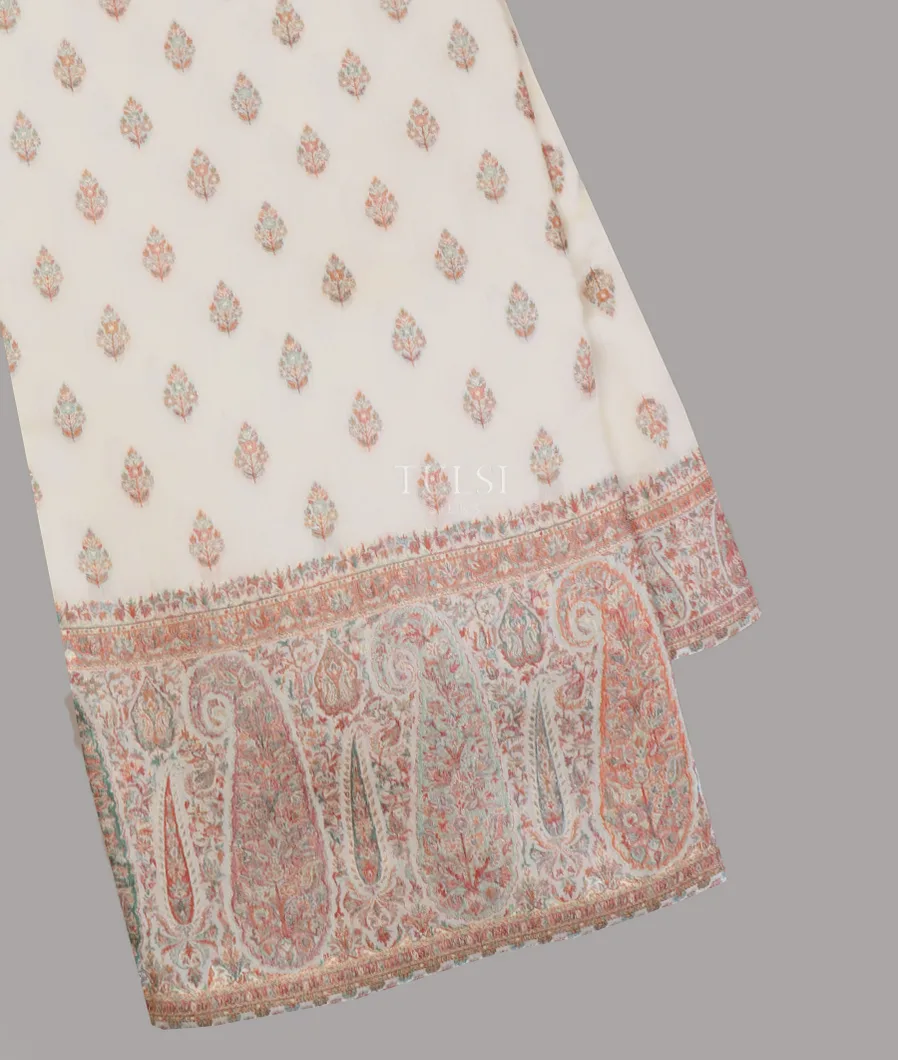 Off - White Kashmir Kani Silk Saree T646854-image