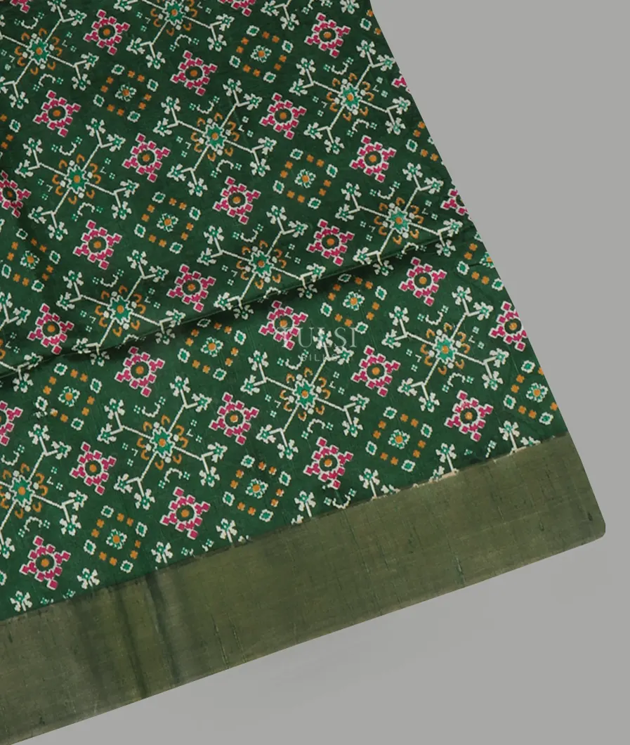 Green Printed Raw Silk Saree T642873-image