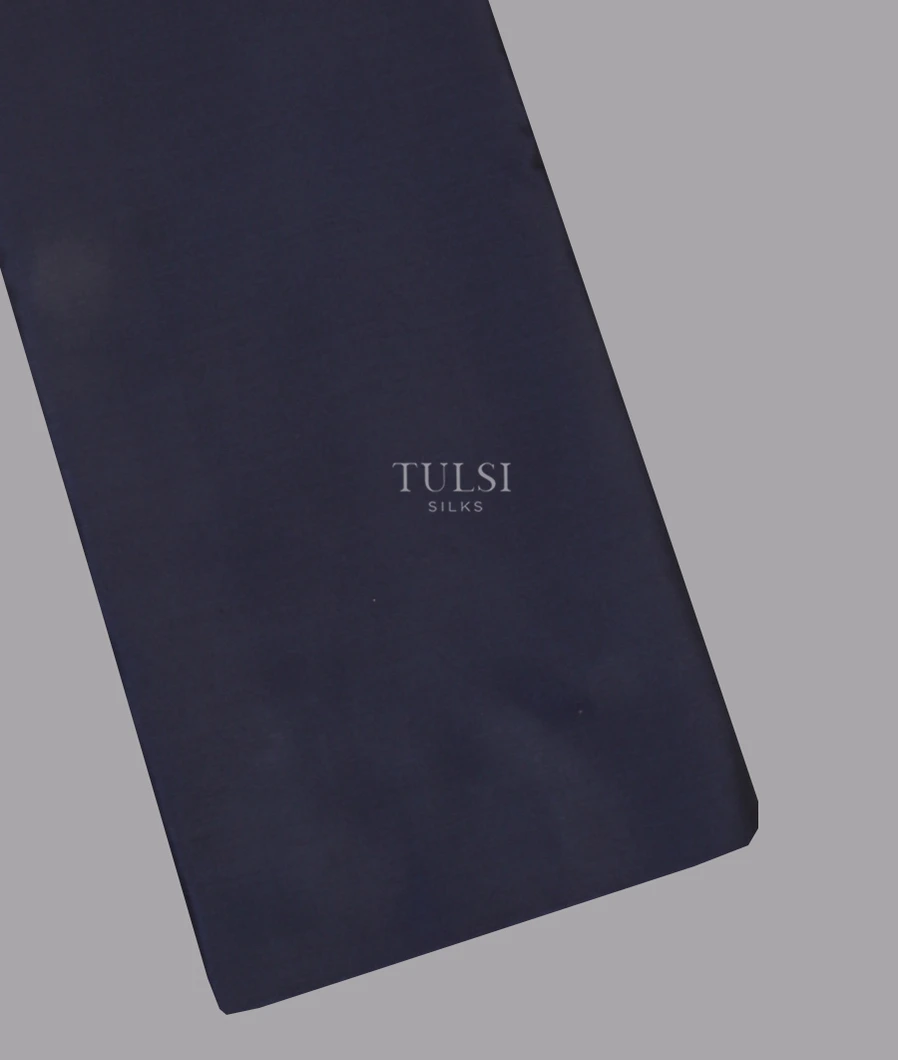 Midnight Blue Satin Crepe Silk Saree T604158-image