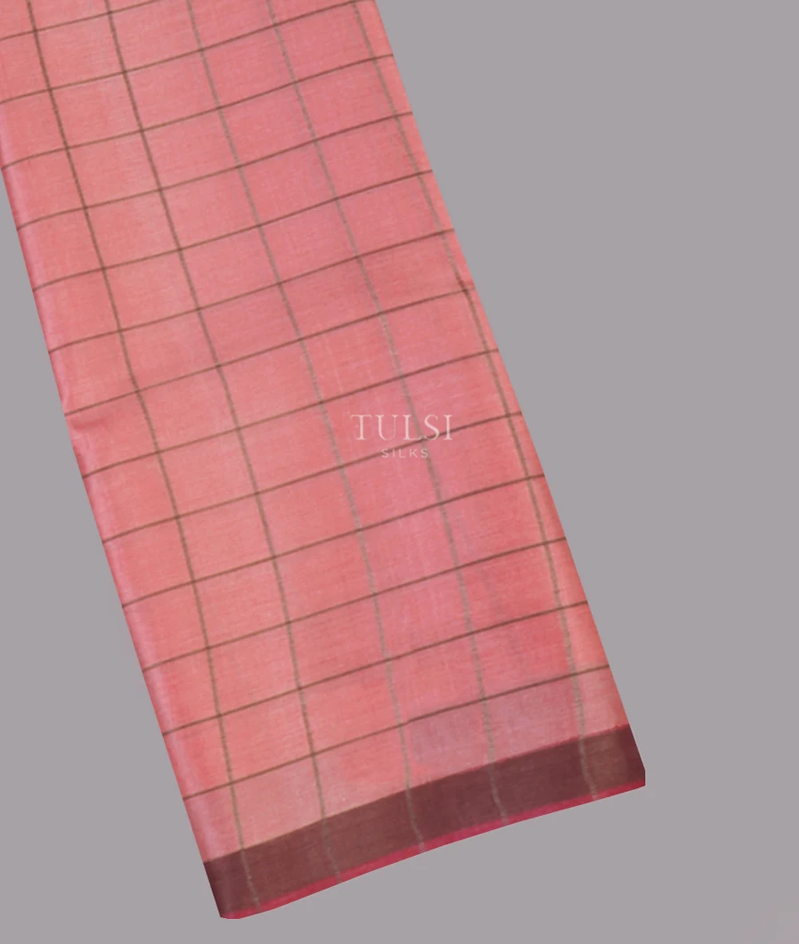 Pink Woven Tussar Saree T632460-image