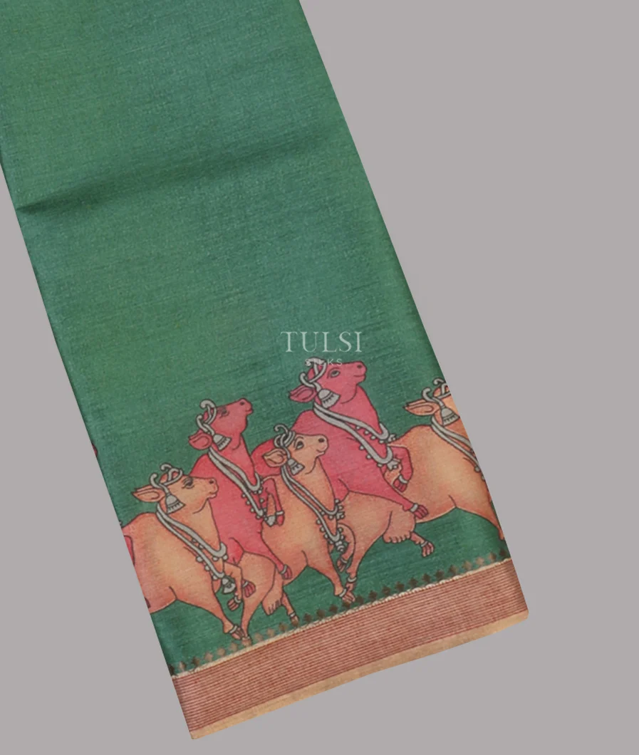 Green Tussar Printed Saree T625770-image