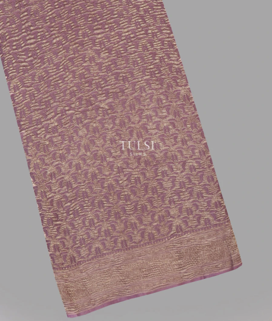 Dusty Lavender Mysore Crepe Silk Saree T633413-image