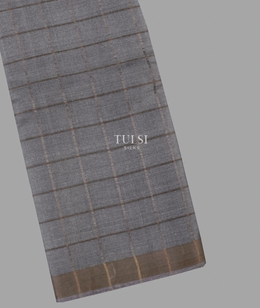 Grey Woven Tussar Saree T493097-1-image