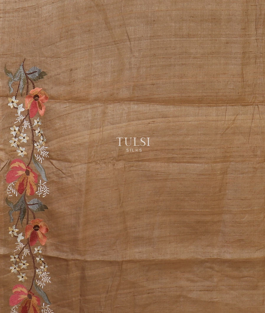 khaki-brown-tussar-embroidery-saree-t639981-t639981-c