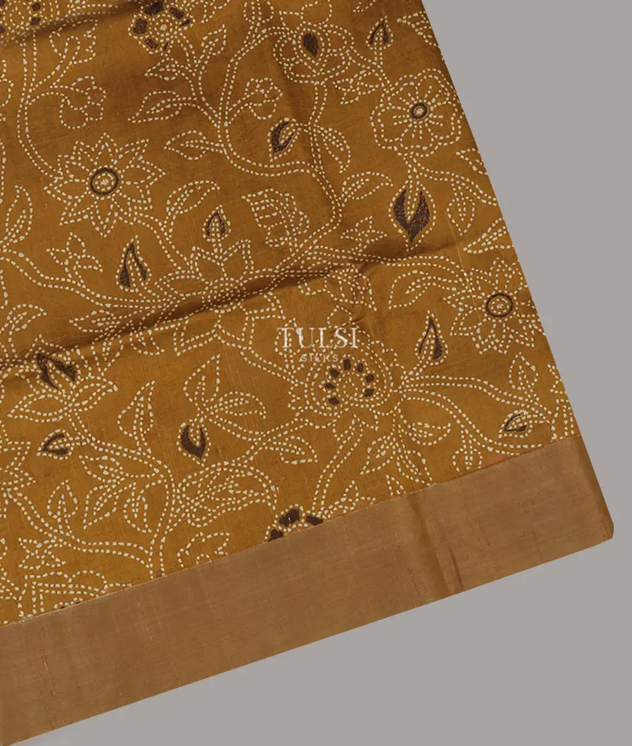 Yellow Printed Raw Silk Saree T642886-image