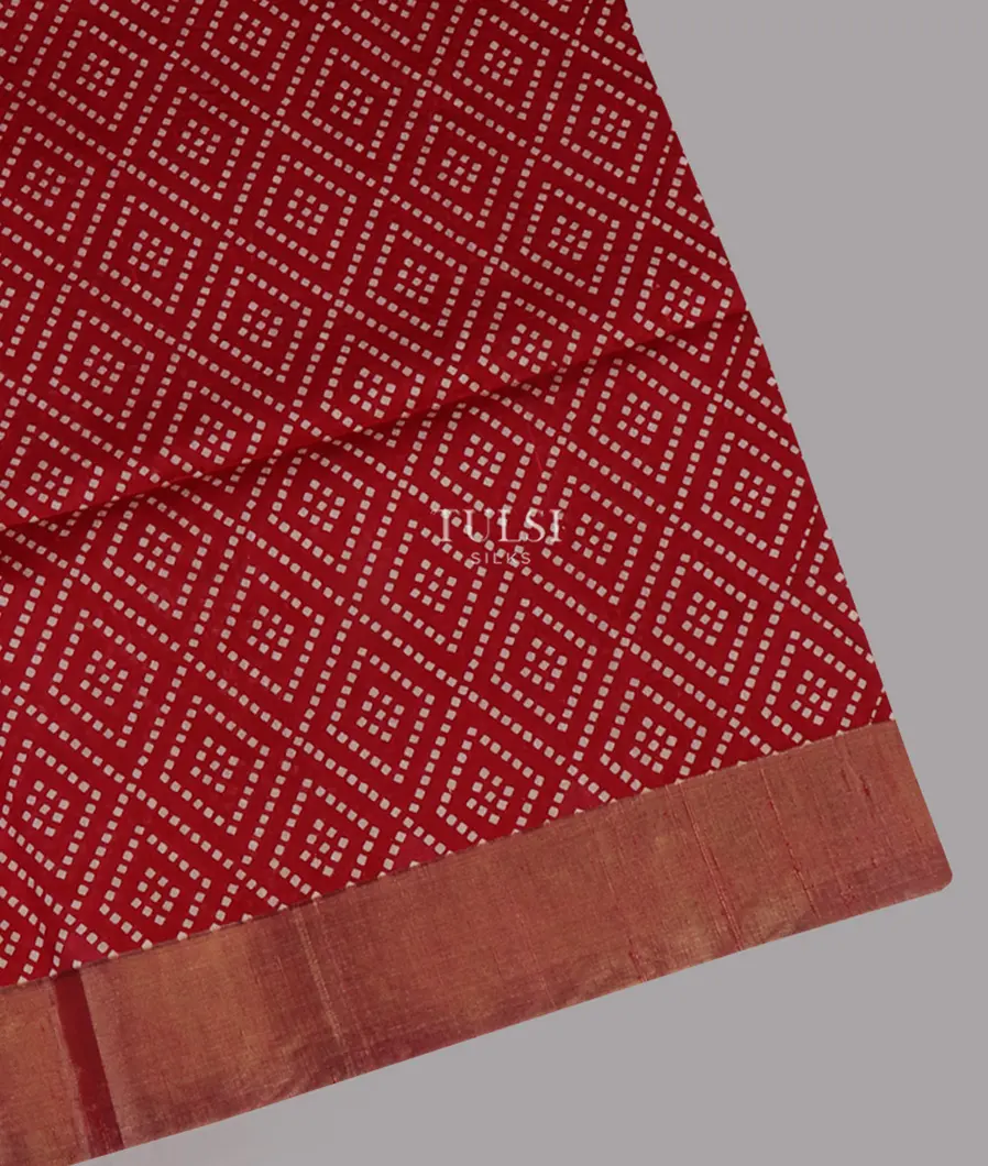Maroon Printed Raw Silk Saree T642869-image