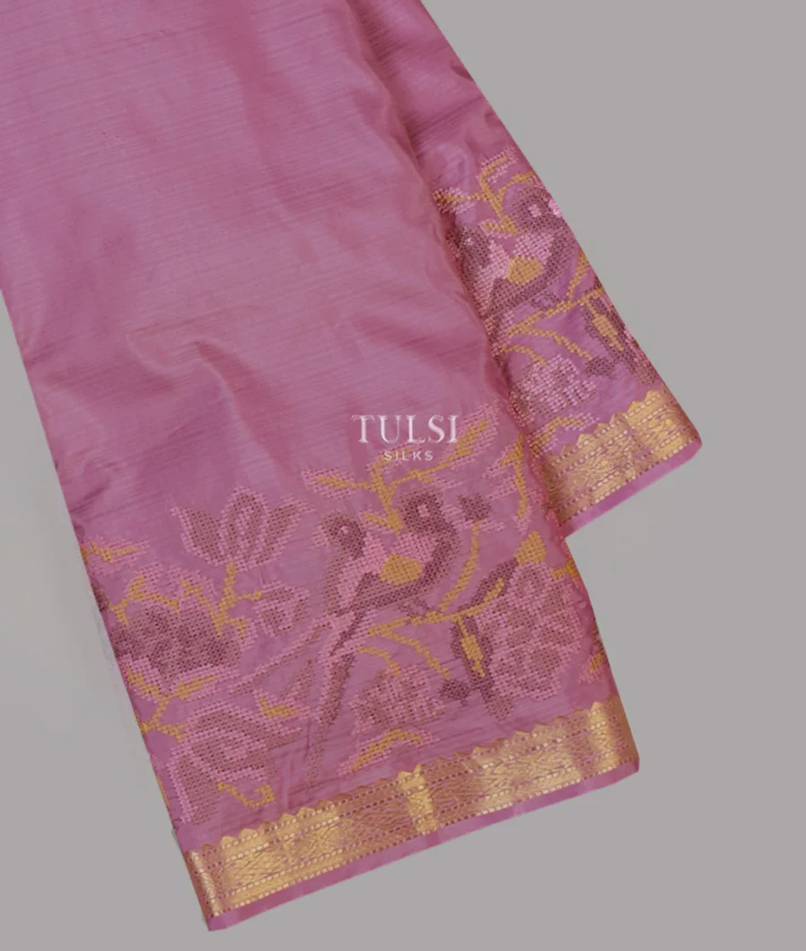 Lavender Soft Silk Embroidery Saree T634989-image