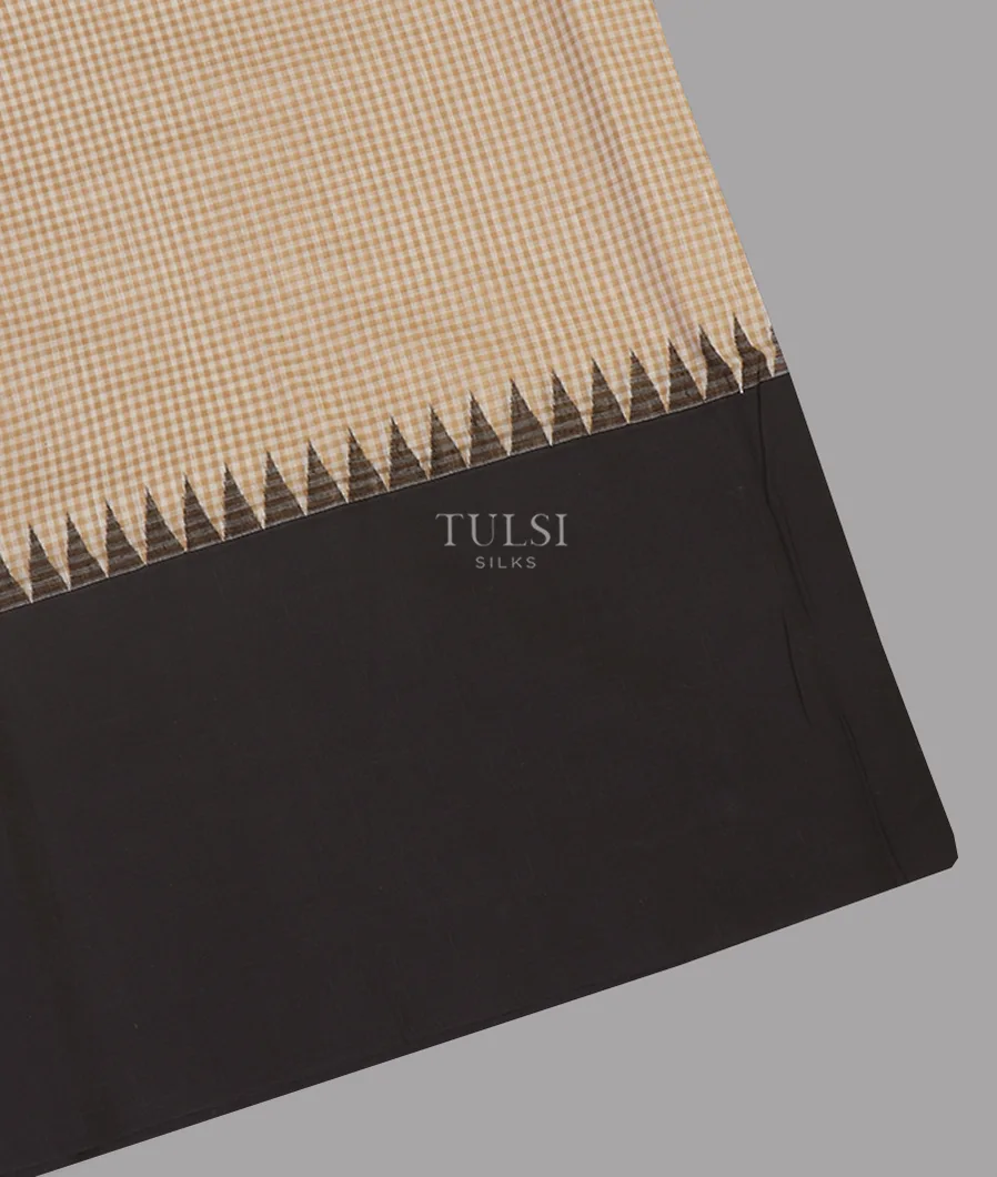 Beige And Off - White Tussar Cotton Saree T617985-image