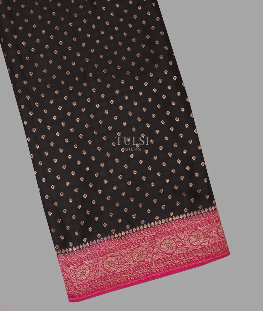 Black Banaras Crepe Silk Saree T629667-image