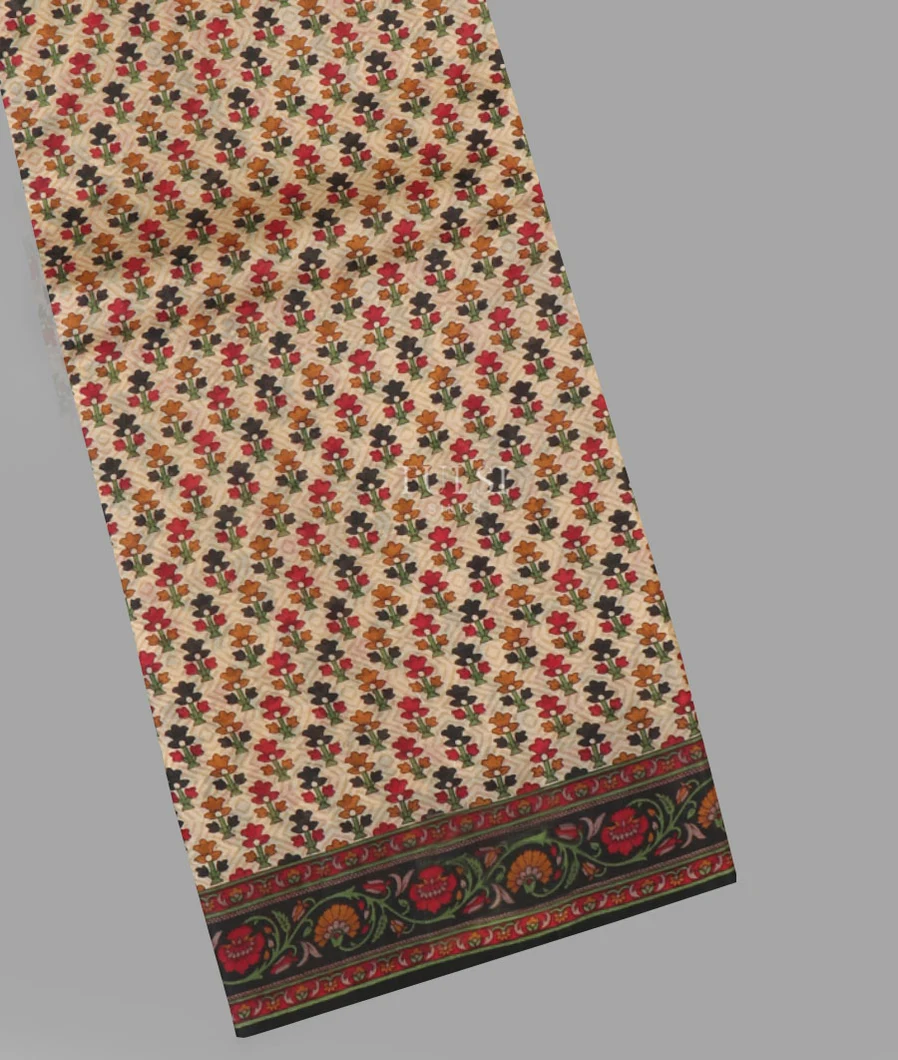 Beige Printed Silk Saree T634693-image