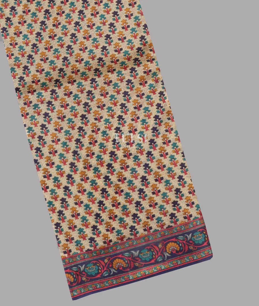 Beige Printed Silk Saree T634695-image